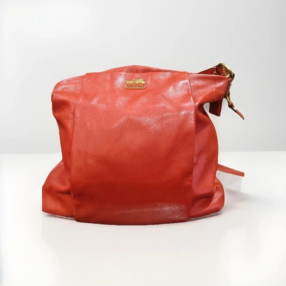COACH Isabelle Crossbody Leather Purse Handbag Pink Orange Papaya 21224